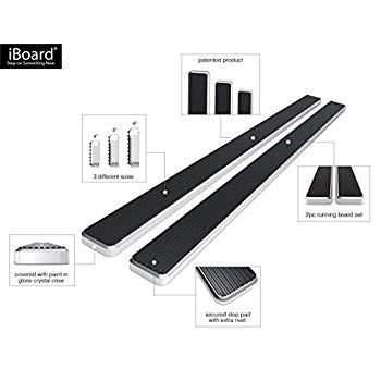 海外で買 APS iBoard (Silver 6 inches) Running Boards Nerf Bars Side Steps Step