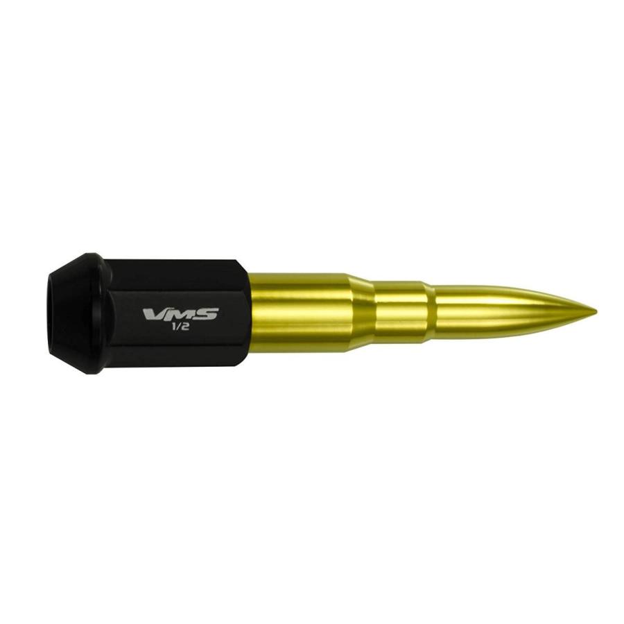 クリアランス売上 VMS RACING 1/2x20 20PC 112mm Cold Forged Steel Lug Nuts with Gold Exte