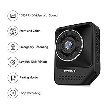 Dual アクセサリーパーツ Dash Cam For Cars Cabin 1080p Cam Front And Cabin Inside Cameras Awesafe