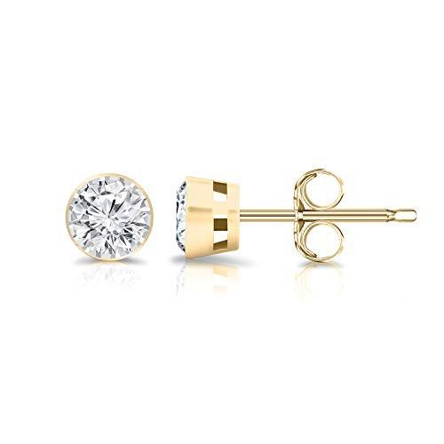 14K Yellow Gold Round Lab Grown Diamond Stud Earrings (0.20cttw, G-H,