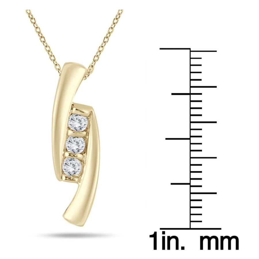 AGS Certified 1/4 Carat TW Diamond Three Stone Pendant in 14K Yellow G
