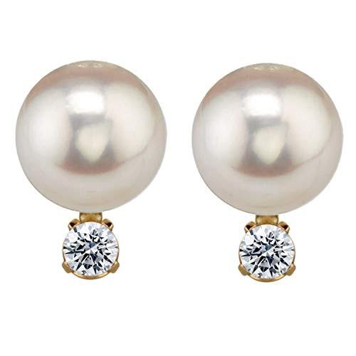 14K Yellow Gold AAA Quality Genuine Akoya Saltwater Cultured Pearl and
