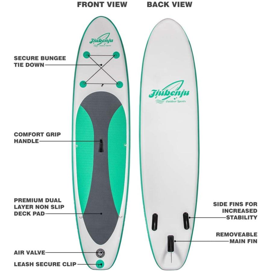 Jiubenju Stand Up All Paddle Inflatable Board サーフィン ボディボードwith Stand Seat Around Kayak