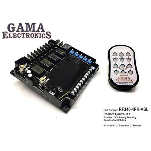 GAMA Electronics RF Remote Control System， 12VDC 4-Motor Polarity Reve