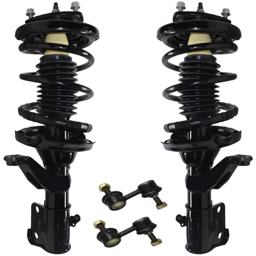 日本ファッション Detroit Axle Front Suspension Strut Springs w/Sway Bar Links - 4pc Set