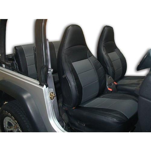 【SALE／10%OFF Iggee Jeep Wrangler 1997-2002 Black/Charcoal Artificial Leather Custom