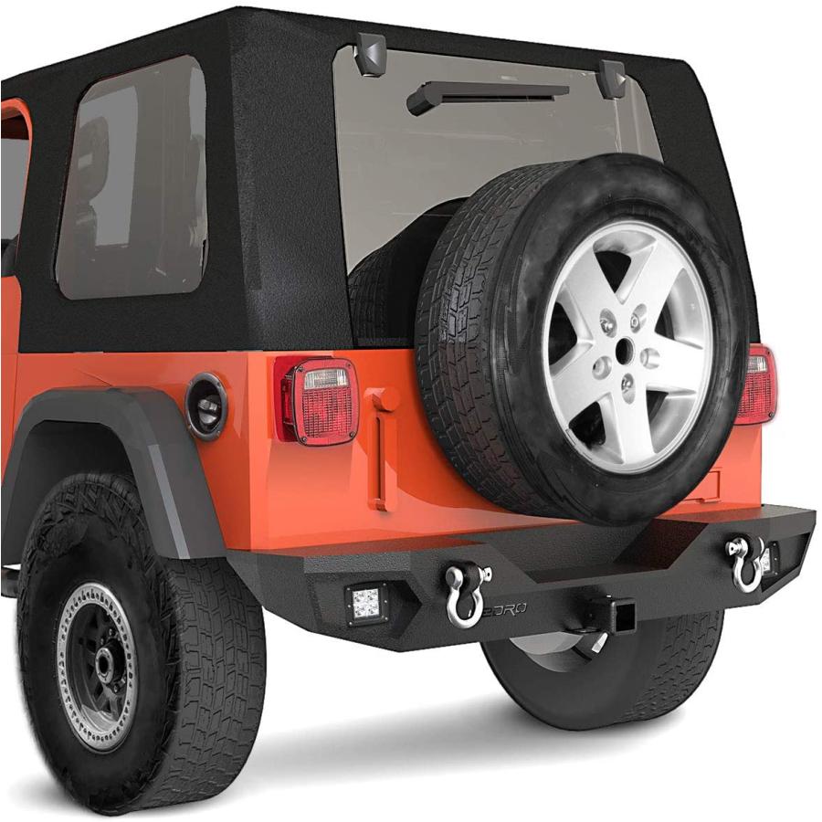 oEdRo Rear Bumper, Compatible for 87-06 Jeep Wrangler TJ & YJ