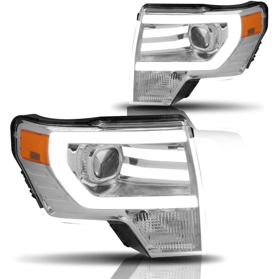 LED DRL Projector Headlight Assembly Compatible with Ford F150 09-14 H