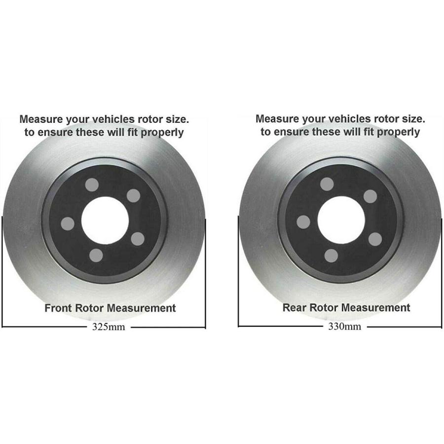 独立を宣言 Detroit Axle - 8-LUG FRONT & REAR 330mm Drilled Brake Rotors Ceramic P