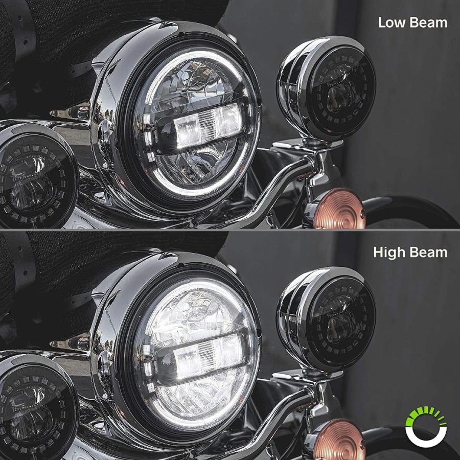 7" LED Headlight/4.5" Passing Light for Harley Davidson + Mounting Bra｜hal-proshop2｜08