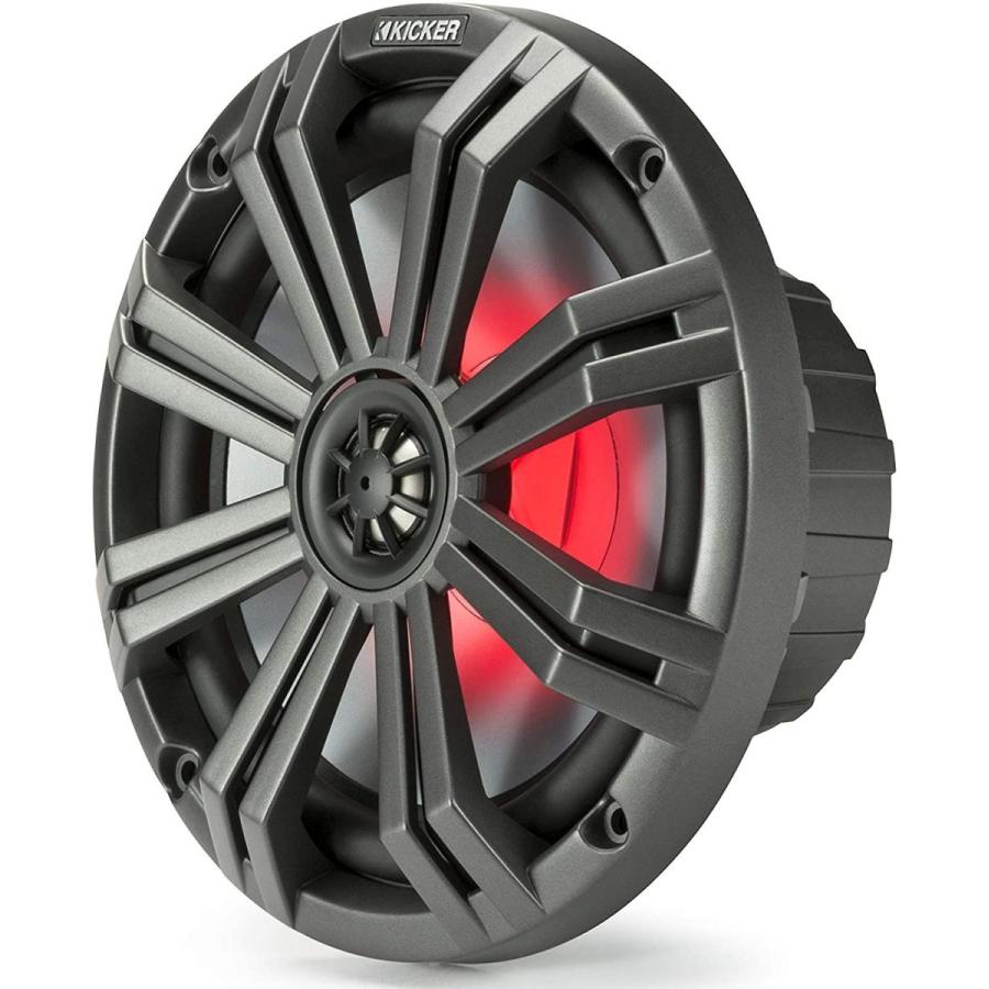 Kicker 45KM84L 8Inch Marine Coaxial Boat Speakers, Black and White Gr