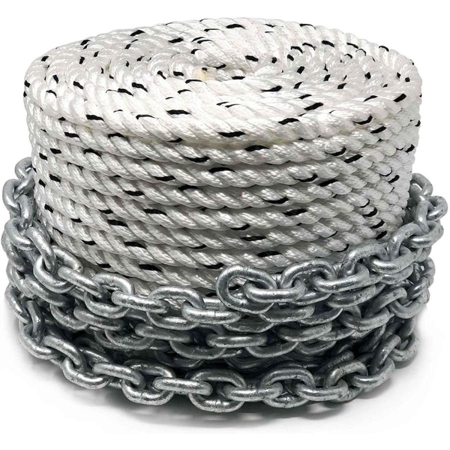 Five Oceans Windlass Anchor Rode Nylon Three Strand 1/2inch x 200ft wi