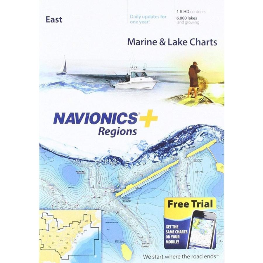 【予約販売品】 Navionics East Regions - Marine and Lake Charts with One Foot Contours