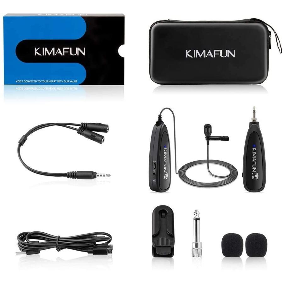 Wireless Microphone System,KIMAFUN 2.4G Wireless Lavalier Microphone w｜hal-proshop2