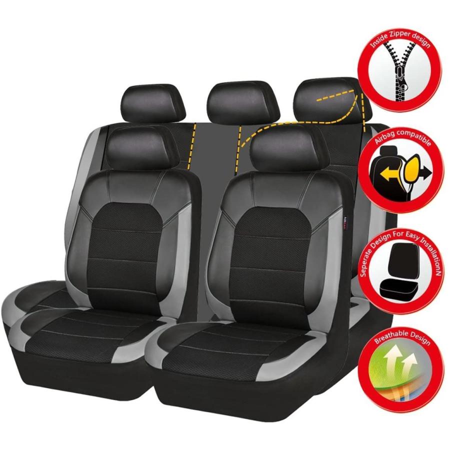 CAR　PASS　Leather　Mesh　Seat　Covers,Airbag　Universal　and　Car　Compatible,