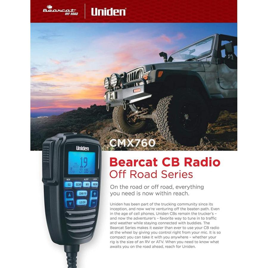 Uniden CMX760 Bearcat Off Road Series Compact Mobile CB Radio, 40Chan