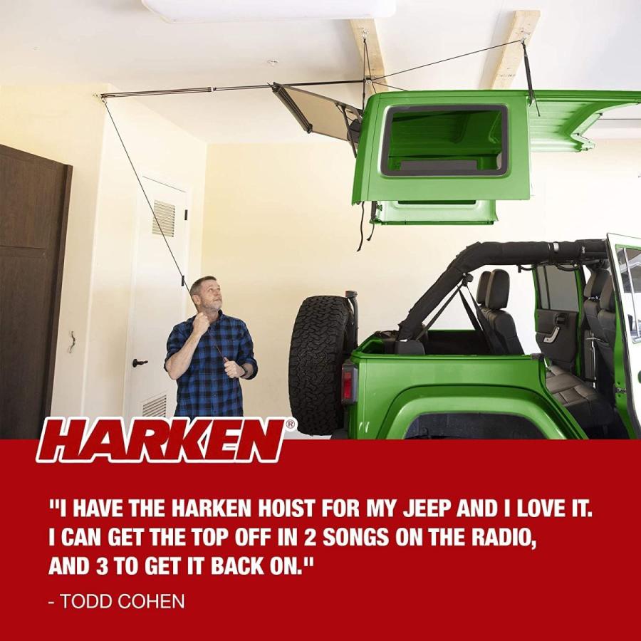 HARKEN Hardtop Overhead Garage Storage Hoist for Jeep Wrangler and F