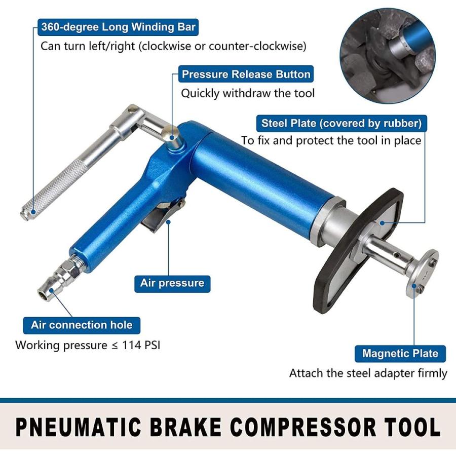 23PCS Pneumatic Brake Caliper Piston Wind Back Compression