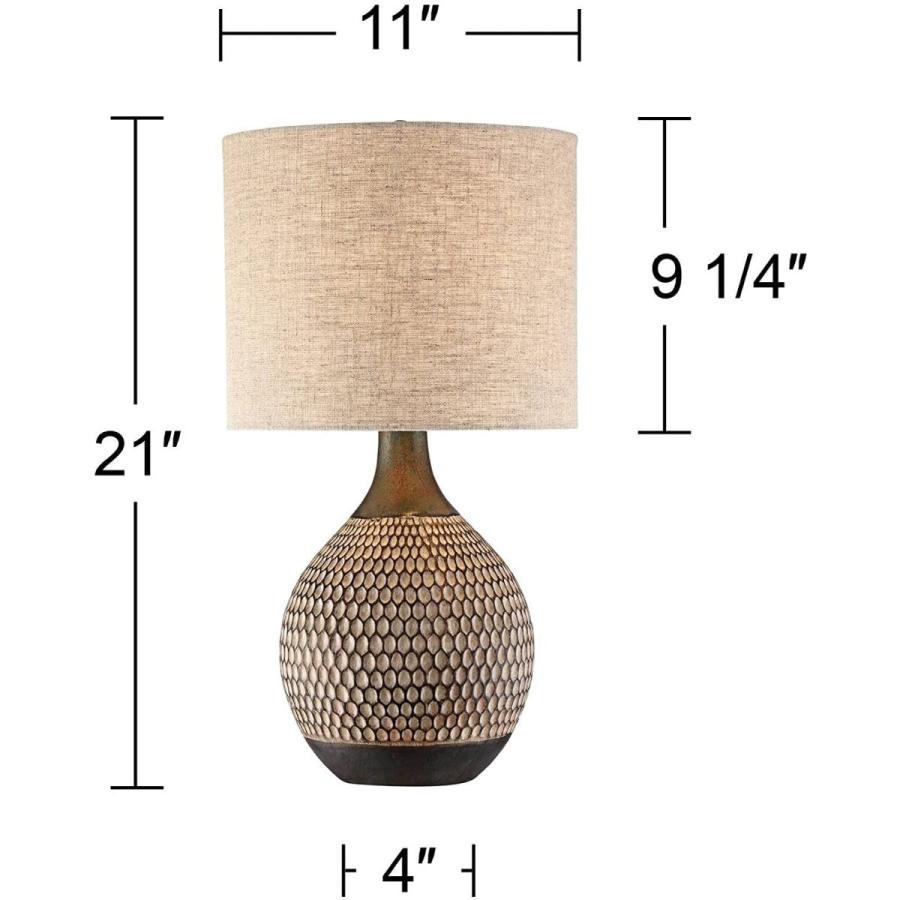 Emma Mid Century Modern Style Accent Table Lamp Brown Textured Wood Ce 2021080317192700059u