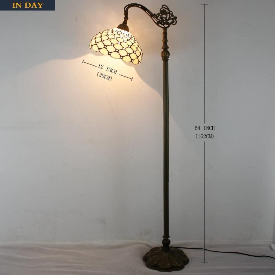 Tiffany Floor Lamp LED 64" Tall Industrial Pole Vintage Boho Amber Sta ランプシェード