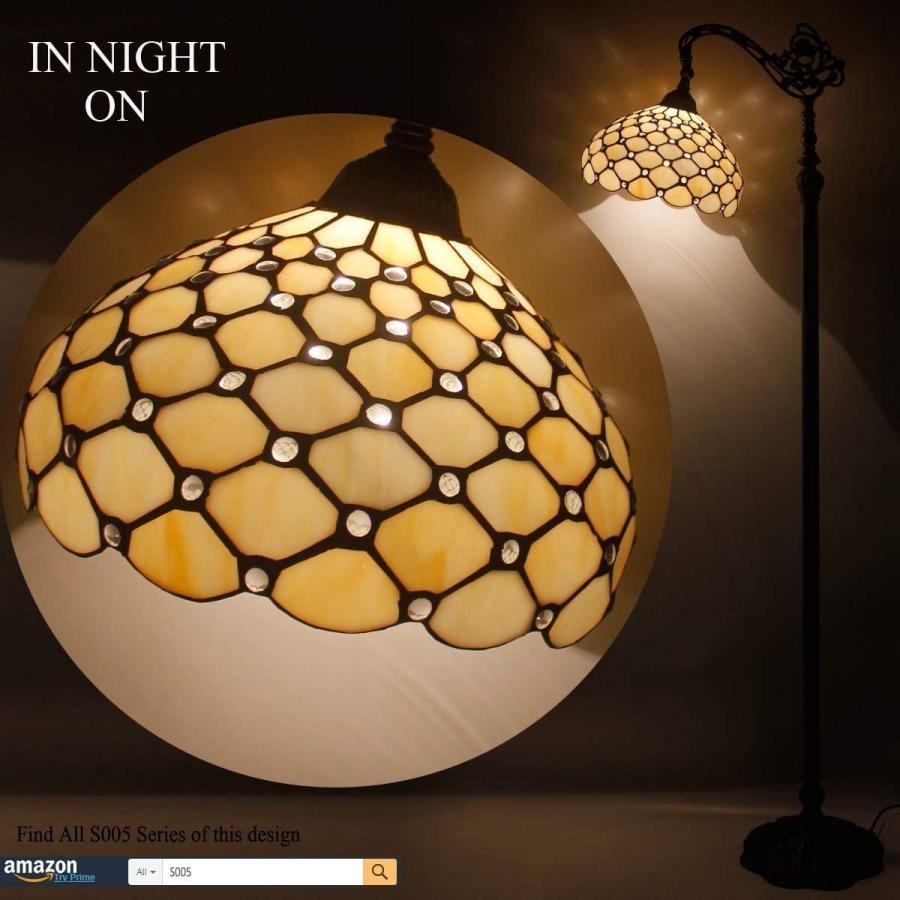 Tiffany Floor Lamp LED 64" Tall Industrial Pole Vintage Boho Amber Sta｜hal-proshop2｜07