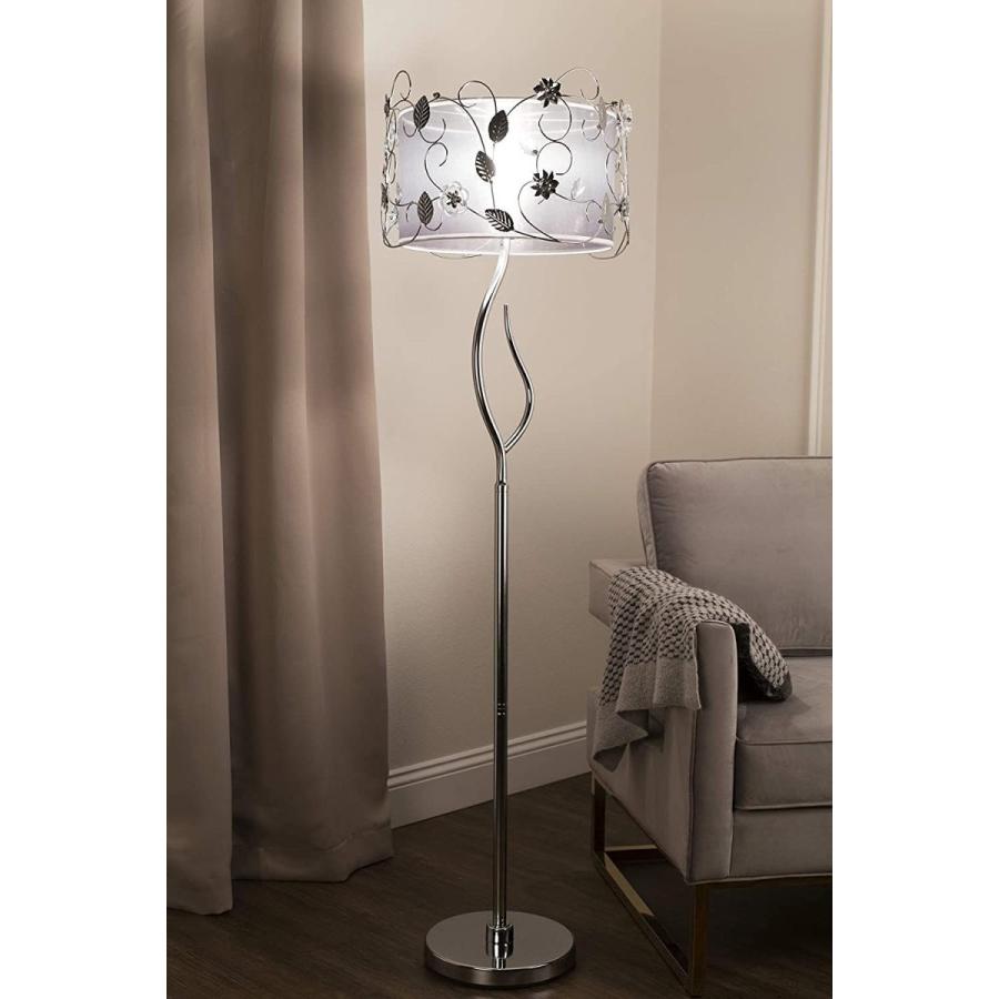 HALプロショップ2OK Lighting OK-5121F Silver Crystal Floor Lamp, 17" x 17" x 62"