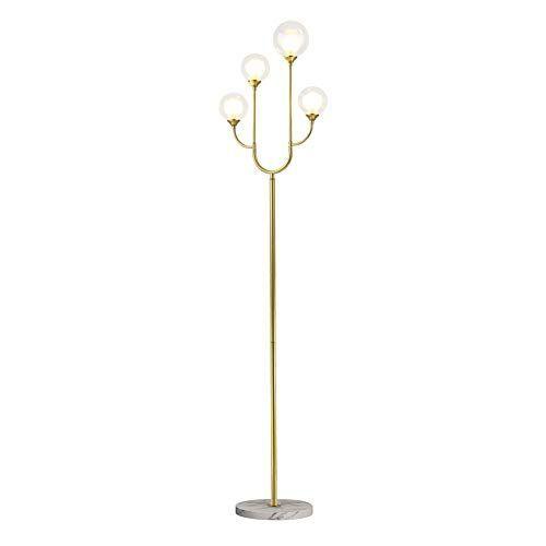 【楽天最安値に挑戦】 Hsyile Lighting KU300227 Brushed Brass Finish Modern Floor Lamp 4-Ligh ランプシェード
