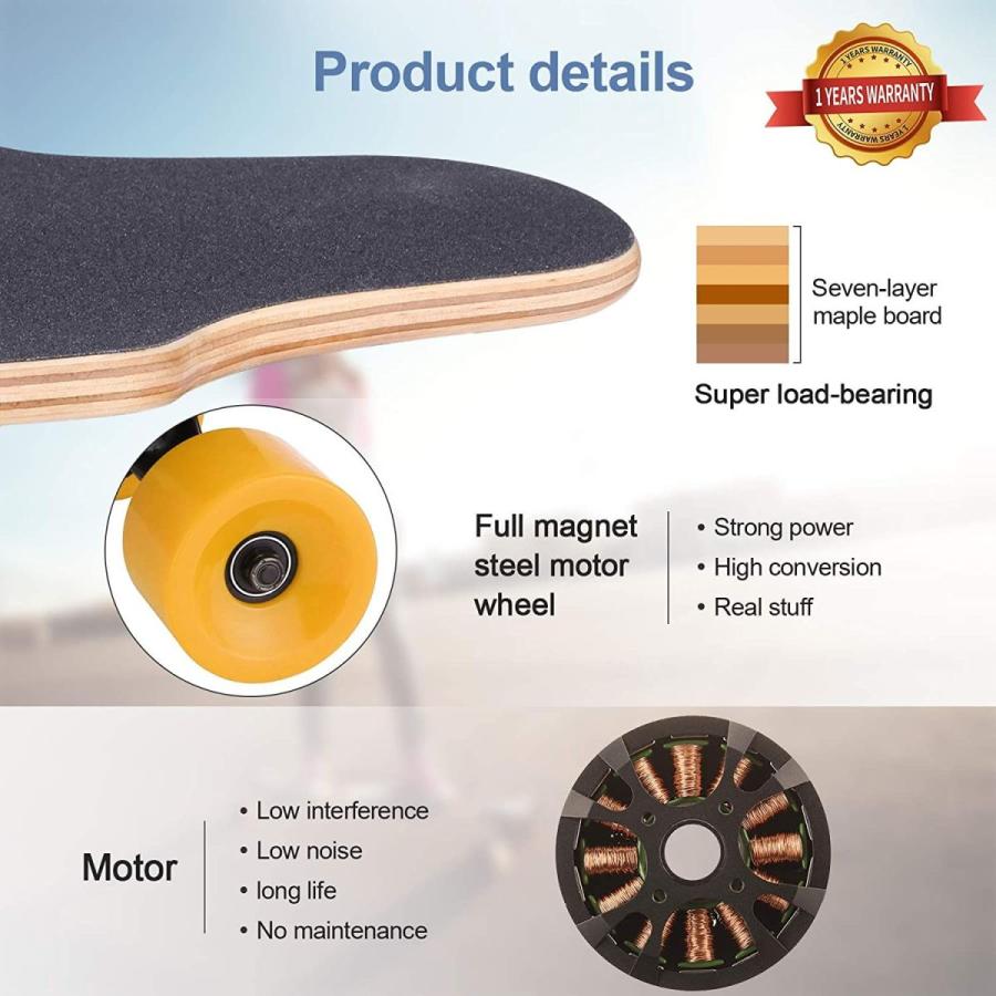 Hicient Electric Skateboard for Adults with Wireless Remote 電動スケボー for  Skateboard Skateboard 20210804124216 00002 u