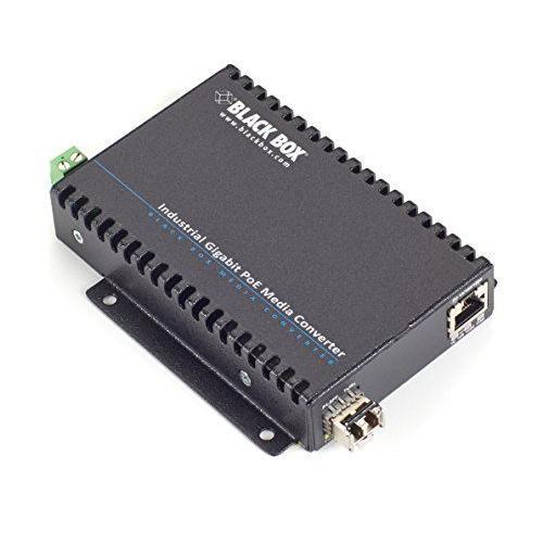Black Box SFP PoE Industrial Gigabit Ethernet Media Converter
