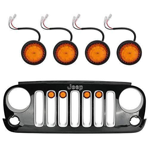 の取扱ショップ一覧 SUNPIE 4Pcs Grill Lights for 16-17 J eep Wrangler JK Yellow Cover Gril