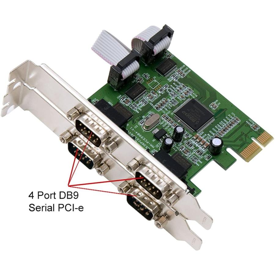 純正特注 SYBA PCI-Express RS-232 Serial 4-Port Card， Moschip 9845 Chipset SY-PE