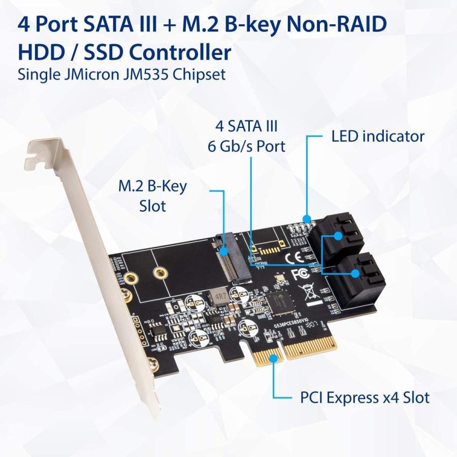 特販オンライン IO CREST SI-PEX40138 Internal 4 Port Non-Raid SATA III 6GB/S with M.2