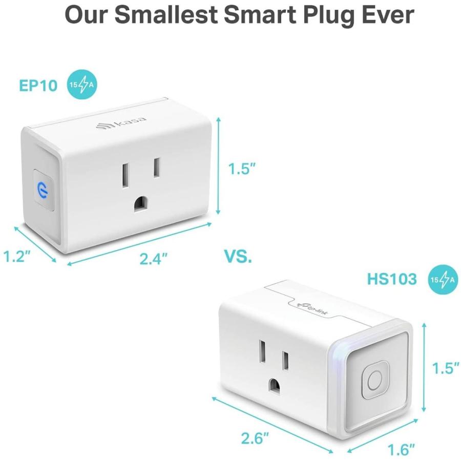 Kasa Smart Plug Mini 15A, Smart Home Wi-Fi Outlet Works with Alexa, Go｜hal-proshop2｜06