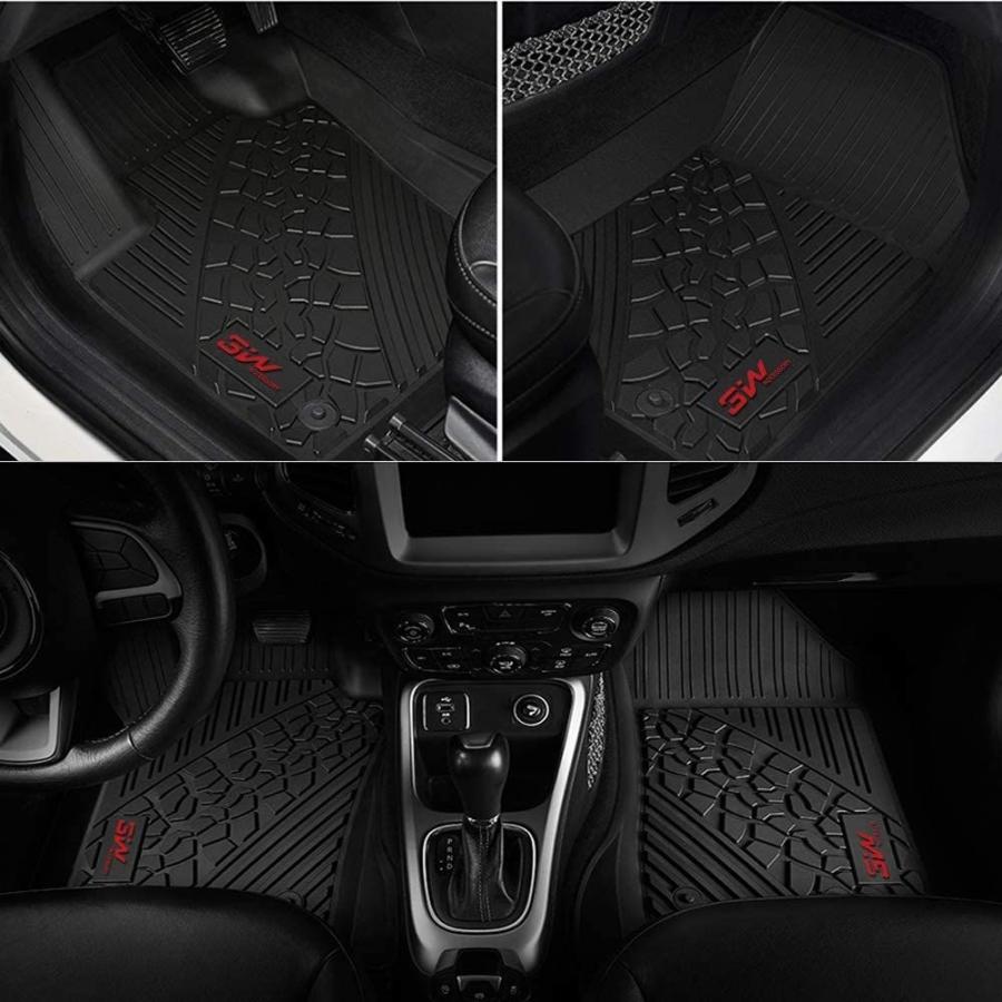 3W　Floor　Mats　Wrangler　2018-2021　Jeep　with　for　JL　Compatible　Grey　Logo