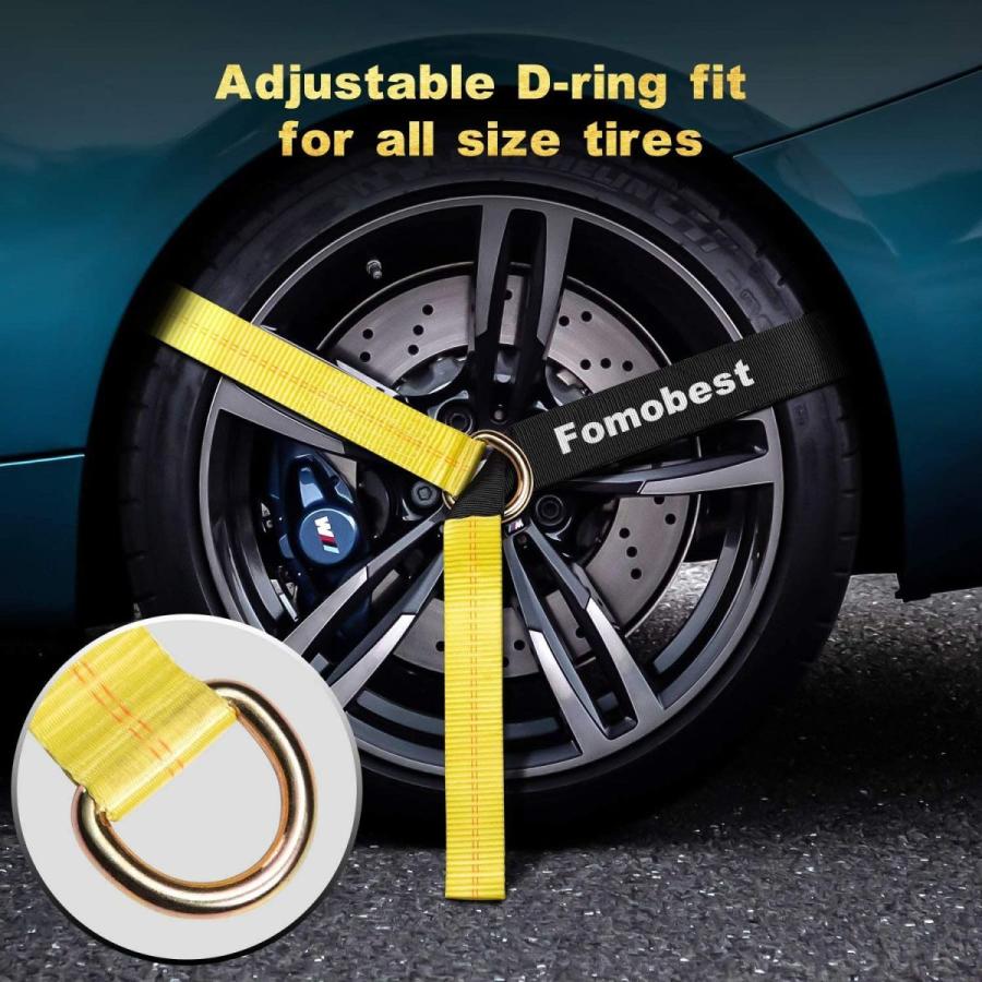 fomobest　2”x　120''　Tir　for　Down　Vehicle　Trailers,　Wheel　Tie　Straps　Car