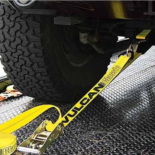 VULCAN Complete Axle Strap Tie Down Kit with Snap Hook Ratchet Straps