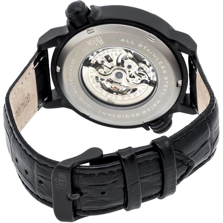 Reign Men's Thanos Watch, Black Dial, Black Bezel, Black Leather Strap｜hal-proshop2｜02