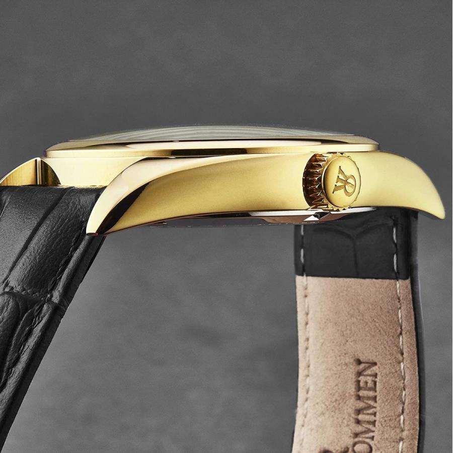 Revue Thommen Mens Heritage Green Dial Black Leather Strap Automati Mens Thommen Revue Green Strap Heritage Black Leather Automati Dial