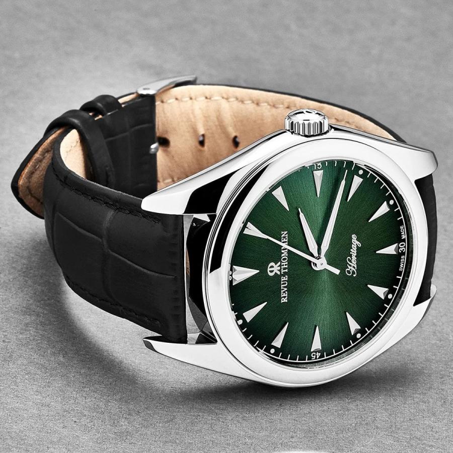 【早い者勝ち！】 Revue Thommen Mens Heritage Green Dial Black Leather Strap Automati 【EIM3155661859】(111403円)