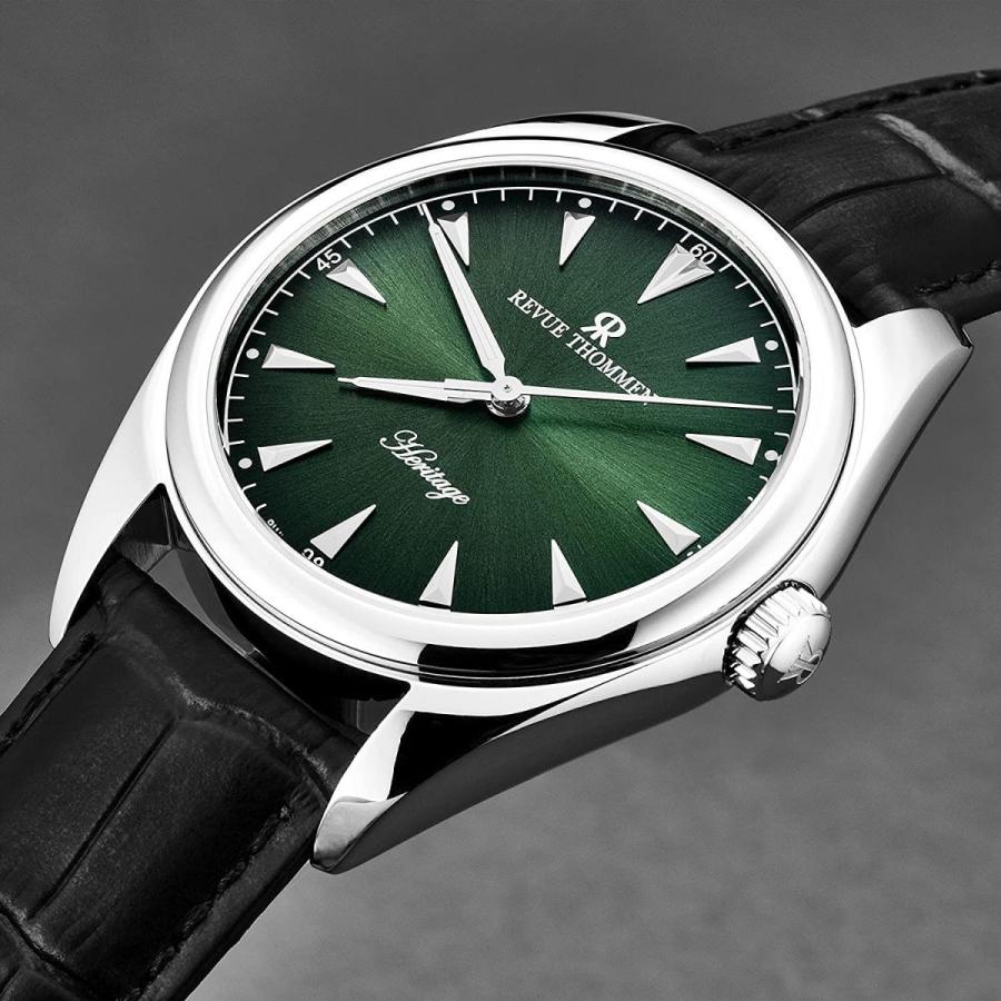 【早い者勝ち！】 Revue Thommen Mens Heritage Green Dial Black Leather Strap Automati 【EIM3155661859】(111403円)