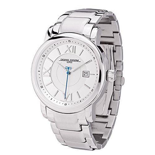 Jorg Gray JG7200-25 Round Watch with Solid Stainless Steel Bracelet wi