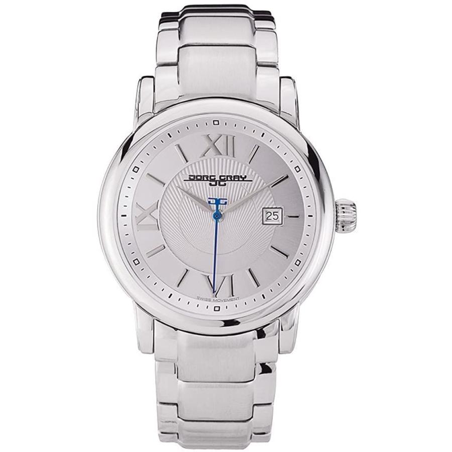 Jorg Gray JG7200-25 Round Watch with Solid Stainless Steel Bracelet wi