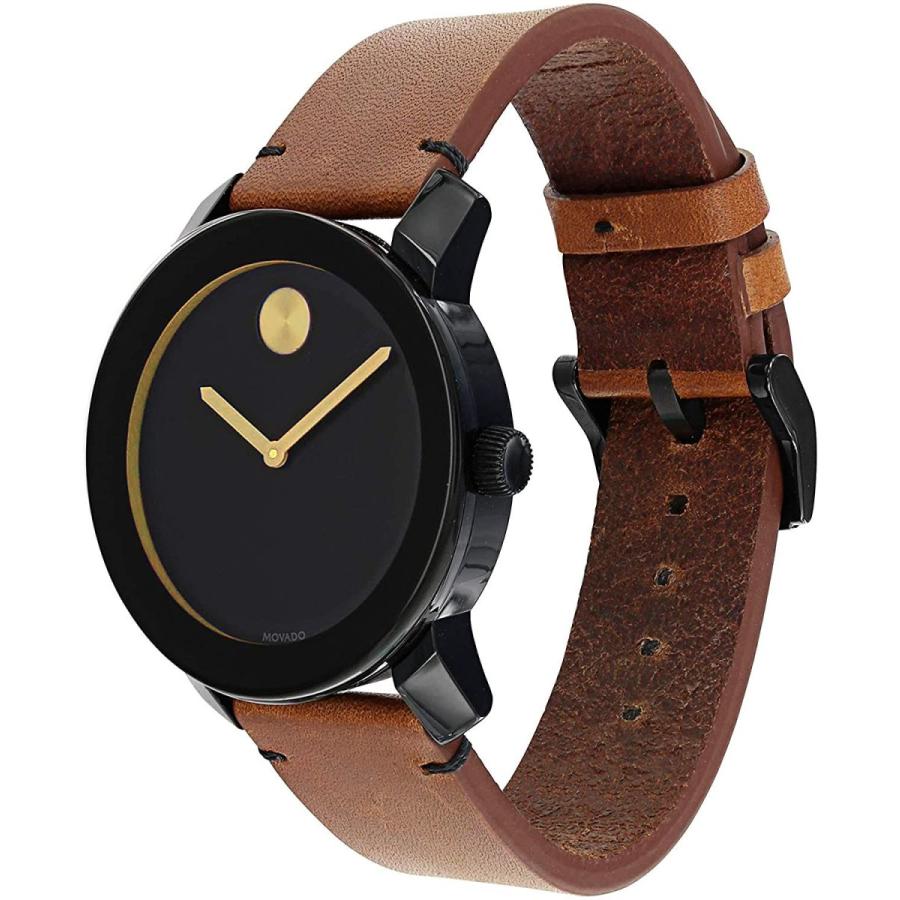 【新登場】 Movado Mens BOLD TR90 Watch with a Sunray Dot and Leather Strap， Blac 【CEG3192228623】(112694円)
