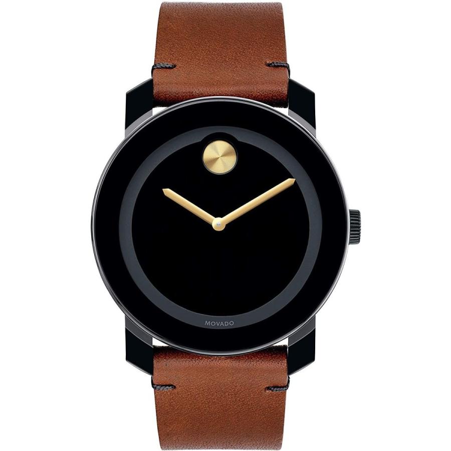 【新登場】 Movado Mens BOLD TR90 Watch with a Sunray Dot and Leather Strap， Blac 【CEG3192228623】(112694円)
