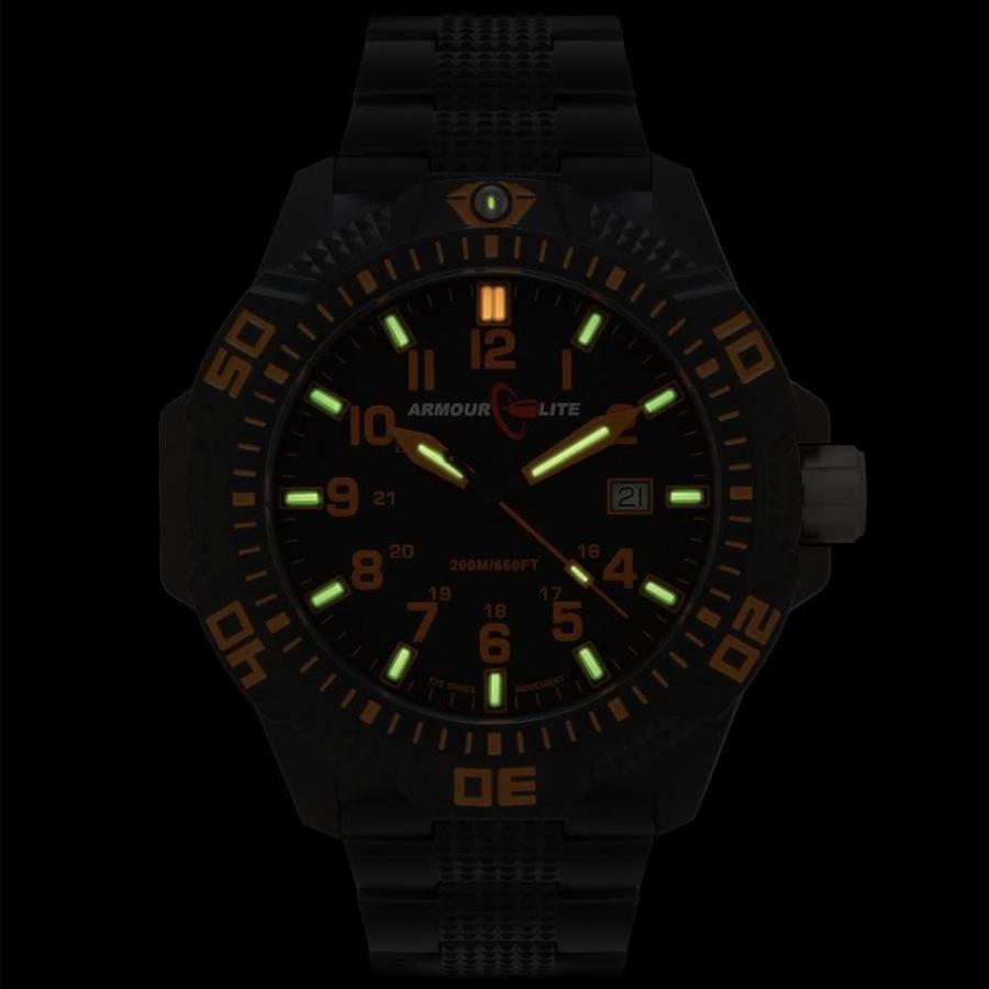 26【新品未使用】 Armourlite Orange Caliber Series Tritium Polycarbon Watch Black Steel 【ZYX2486980675】(87797円)
