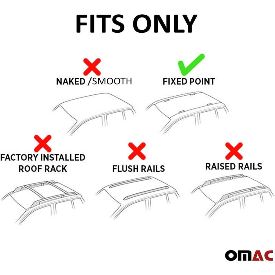 OMAC Roof Rack Cross Bar Set Fits Kia Soul 2020-2021 | Lockable Roofto