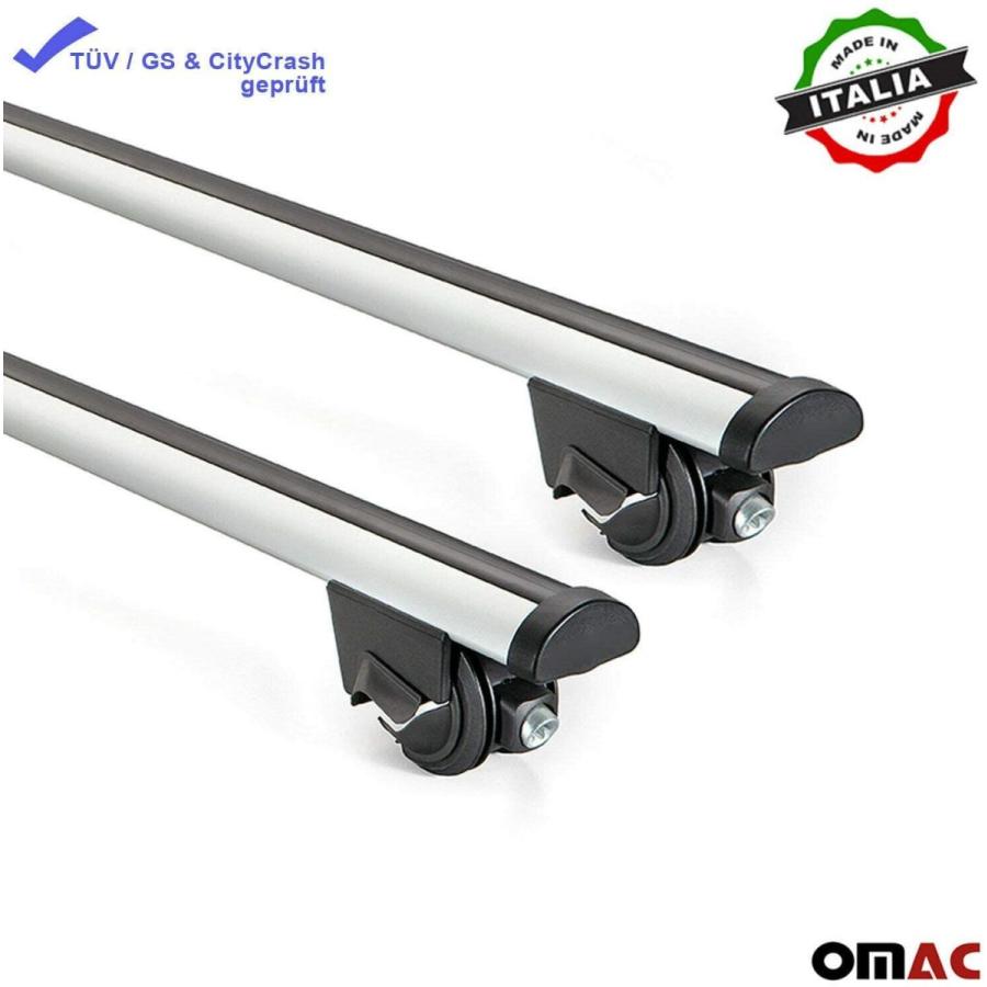 OMAC Roof Racks Lockable Carrier カーゴラックs Rail Aluminium Silver Set :20210814133423 01862 u:HALプロショップ2