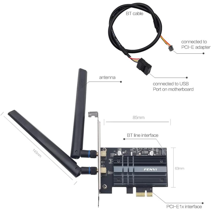 ショッピング日本 WiFi 6 AX200 PCI-E WiFi カード BT5.2 デュアルバンド AX3000Mbps デスクトップ AX200NGW 802.11