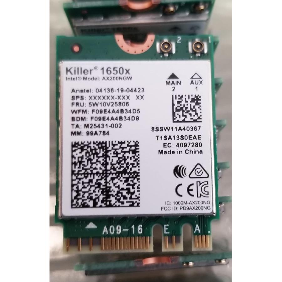 日本直営 Intel Killer Wi-Fi 6 AX1650x AX200 M.2 2230 Bluetooth 5.2 WiFi カード (シングル パッ