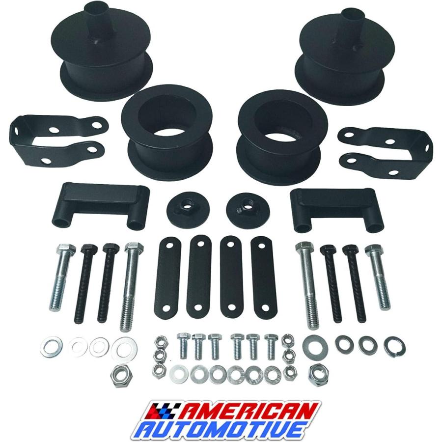 American Automotive Wrangler JK Full Lift Kit 3" Front + 3" Rear Steel Coil Spacers + Shock
